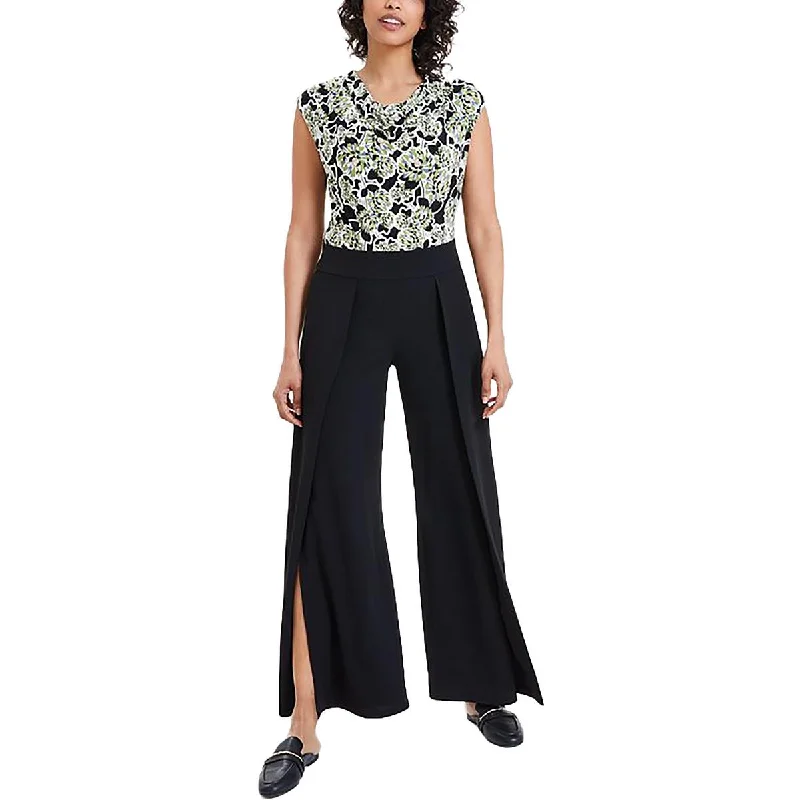 Breathable Design Anne Klein Womens Solid High Rise Palazzo Pants