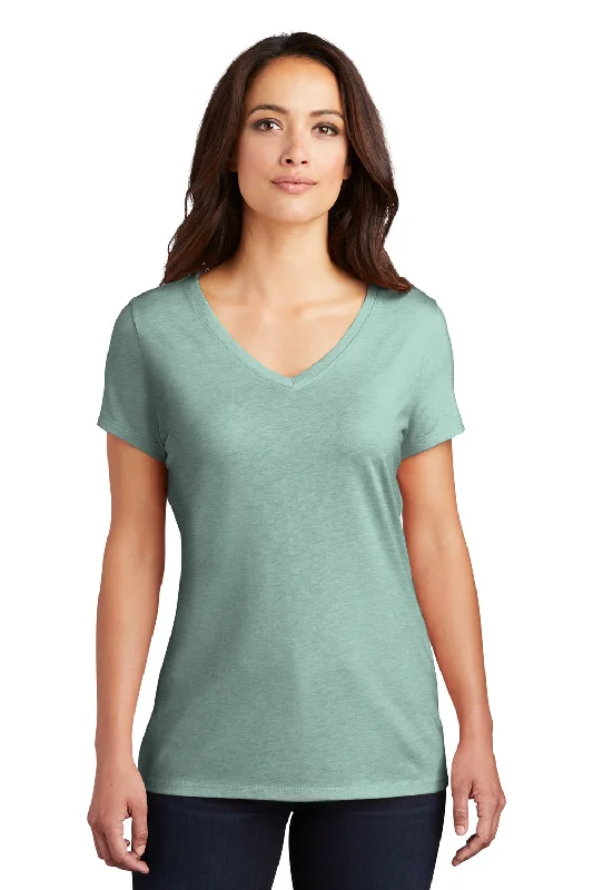 Design Trend District Womens Perfect Tri Short Sleeve V-Neck T-Shirt - Heather Dusty Sage