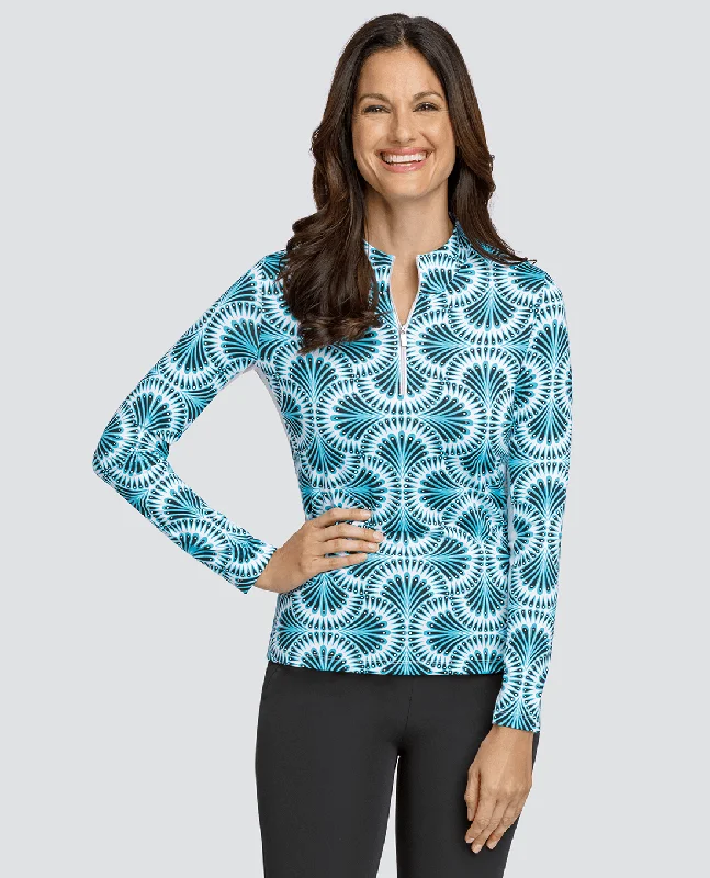 Relaxed Tops TAIL Nashla Long Sleeve Mini Mock Polo Cielo