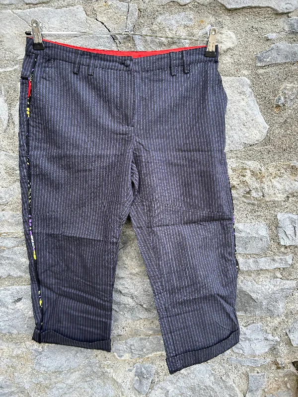 Casual Style Navy stripy cropped pants uk 10
