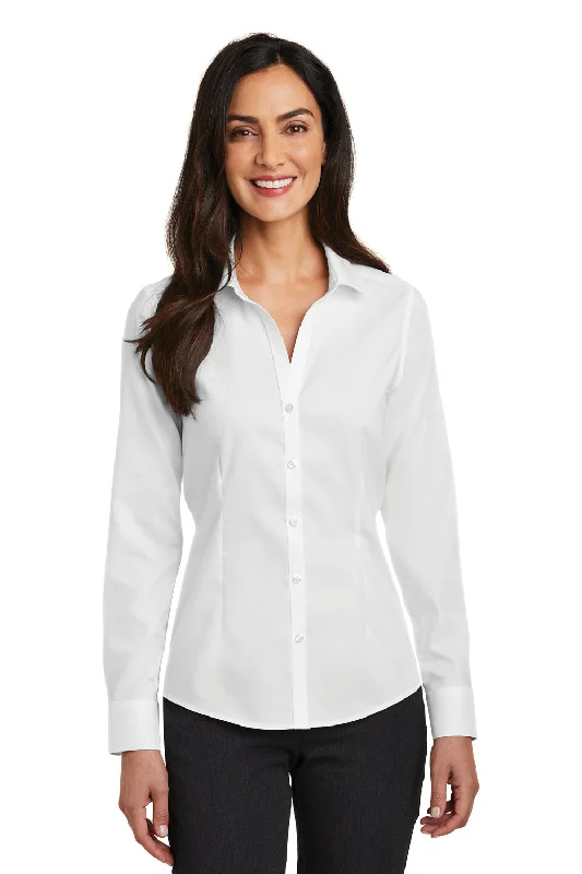 Layered Style Red House Womens Pinpoint Oxford Wrinkle Resistant Long Sleeve Button Down Shirt - White - Closeout Layered Style Red House Womens Pinpoint Oxford Wrinkle Resistant Long Sleeve Button Down Shirt - White - Closeout
