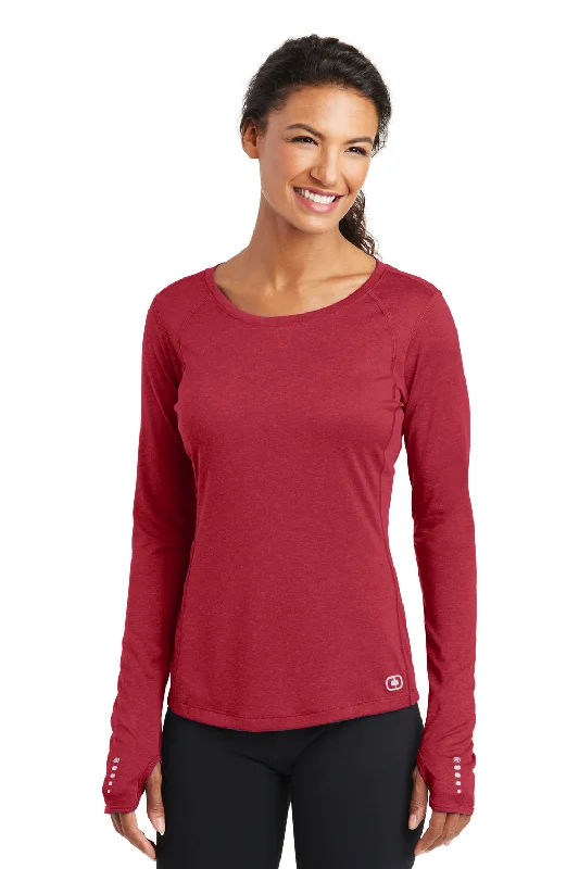 Casual Ease Ogio Womens Endurance Pulse Jersey Moisture Wicking Long Sleeve Crewneck T-Shirt - Ripped Red - Closeout Casual Ease Ogio Womens Endurance Pulse Jersey Moisture Wicking Long Sleeve Crewneck T-Shirt - Ripped Red - Closeout