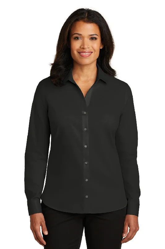 Cozy Fitting Red House Womens Wrinkle Resistant Long Sleeve Button Down Shirt - Black - Closeout Cozy Fitting Red House Womens Wrinkle Resistant Long Sleeve Button Down Shirt - Black - Closeout