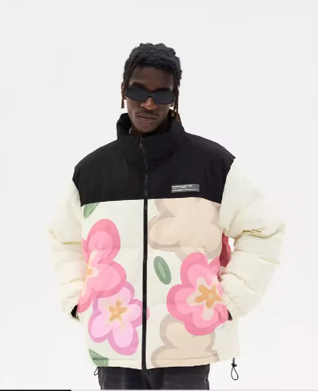 Fashion Must-have Wildflower Print Cotton Padded Jacket