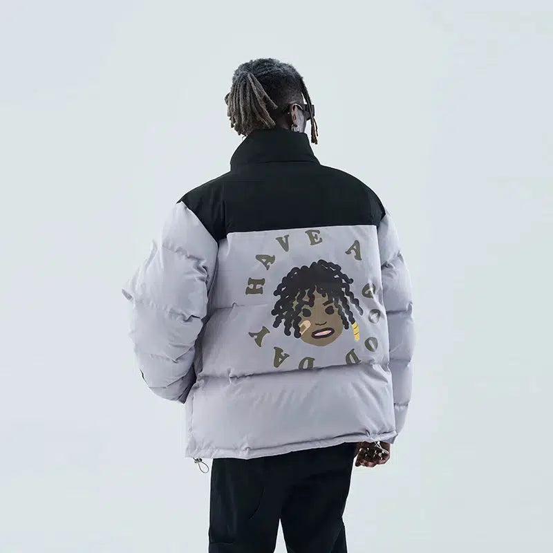 Fashion Pioneer Stylish Cartoon Graphic Down Jacket