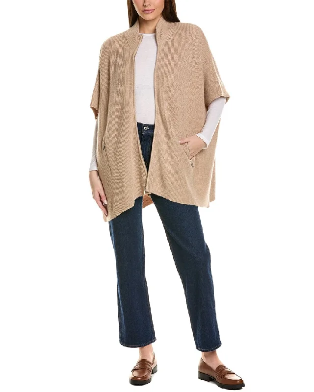 Design Trend Bruno Magli Zip Front Wool & Cashmere-Blend Poncho