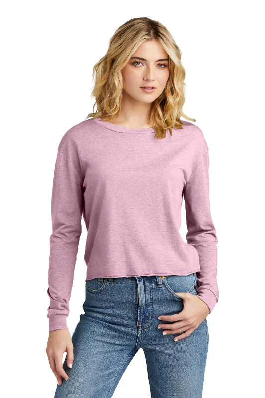 Everyday Style District Womens Perfect Tri Midi Long Sleeve Crewneck T-Shirt - Heather Wisteria Pink Everyday Style District Womens Perfect Tri Midi Long Sleeve Crewneck T-Shirt - Heather Wisteria Pink