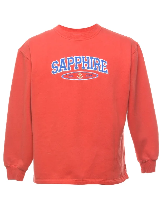 Soft Fashion Red Sapphire Printed Sweatshirt - M