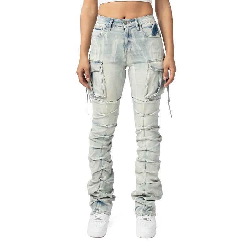 High-quality Fabrics High Rise Bootcut Utility Jeans - Russel Blue