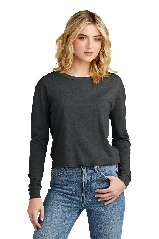 Cozy Outerwear District Womens Perfect Tri Midi Long Sleeve Crewneck T-Shirt - Black Frost Cozy Outerwear District Womens Perfect Tri Midi Long Sleeve Crewneck T-Shirt - Black Frost