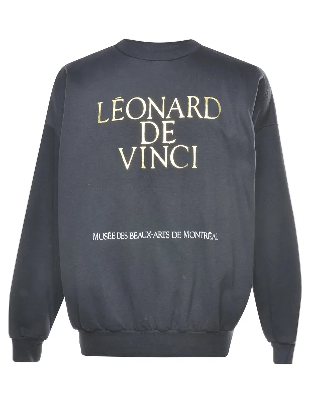 Casual Chic Black Printed Sweatshirt - M