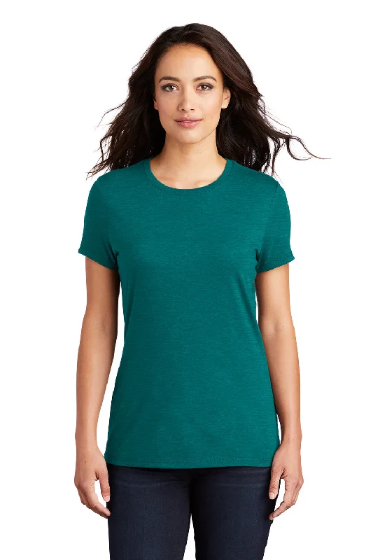Weekend Wear District Womens Perfect Tri Short Sleeve Crewneck T-Shirt - Heather Teal Blue Weekend Wear District Womens Perfect Tri Short Sleeve Crewneck T-Shirt - Heather Teal Blue