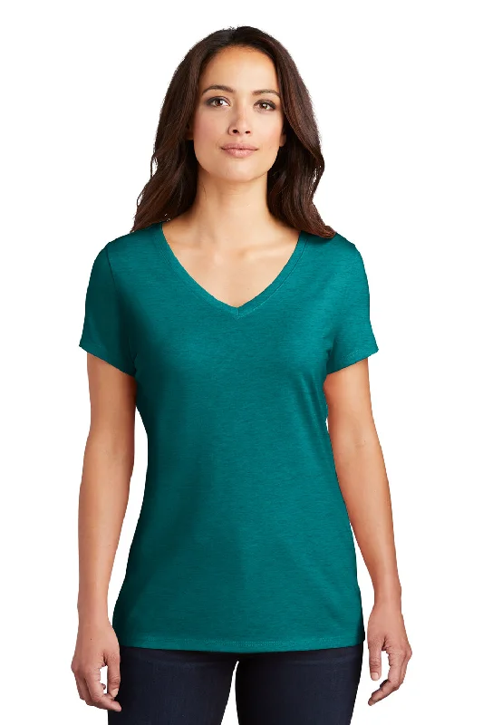 Cozy Vibes District Womens Perfect Tri Short Sleeve V-Neck T-Shirt - Heather Teal Blue Cozy Vibes District Womens Perfect Tri Short Sleeve V-Neck T-Shirt - Heather Teal Blue