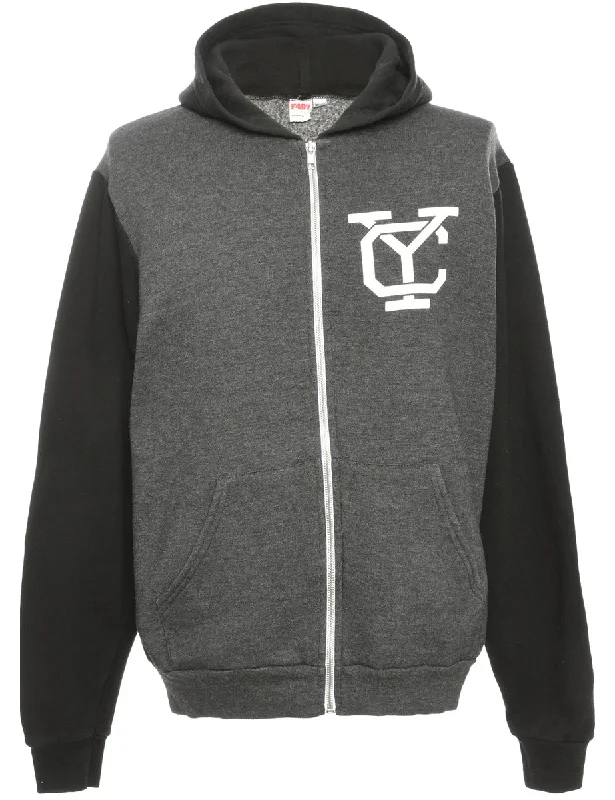 Fashionable Items Dark Grey Printed Hoodie - M