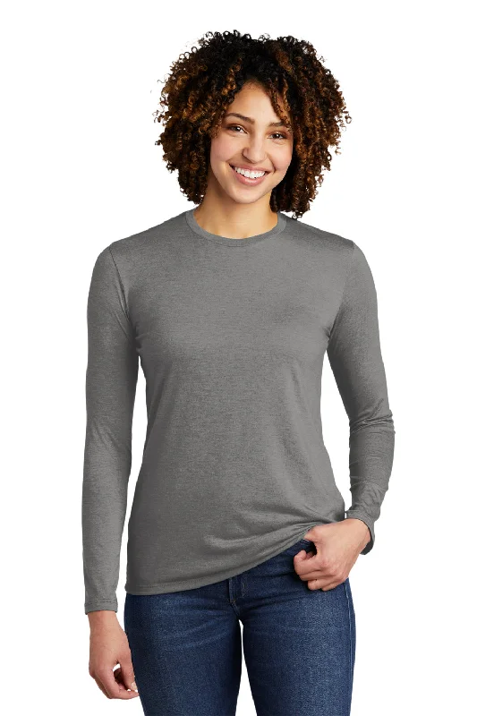 Simple Looks Allmade Womens Long Sleeve Crewneck T-Shirt - Aluminum Grey