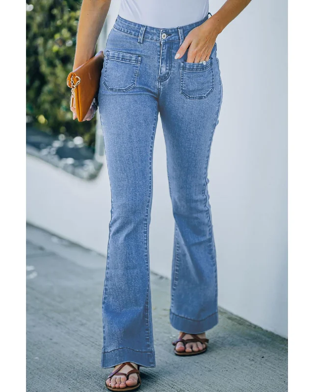 Single-shoulder Neck Design Azura Exchange Casual Vintage Flared Jeans - XL
