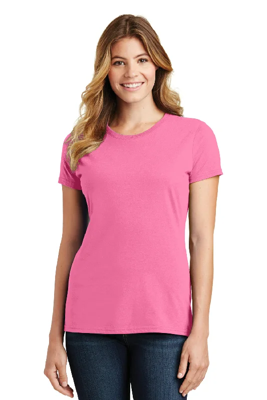 Elegant Outline Port & Company Womens Fan Favorite Short Sleeve Crewneck T-Shirt - New Pink Elegant Outline Port & Company Womens Fan Favorite Short Sleeve Crewneck T-Shirt - New Pink