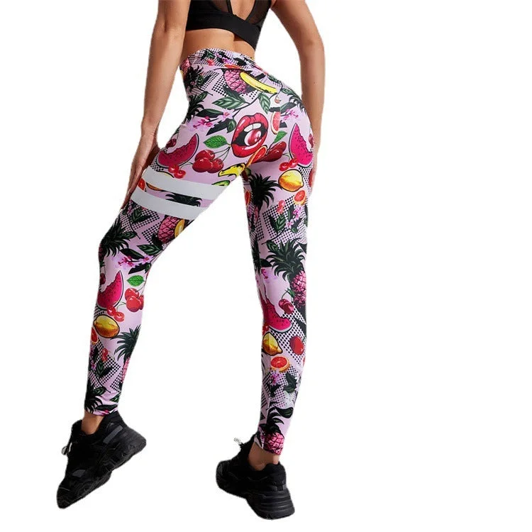 French Retro Running Workout Elastic Plus Size Yoga Leggings