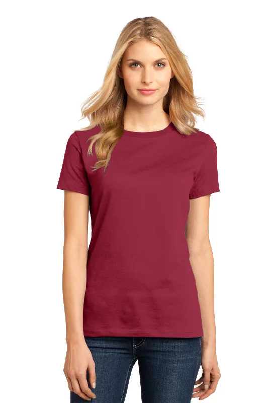 Lounge Wear District Womens Perfect Weight Short Sleeve Crewneck T-Shirt - Sangria Red - Closeout Lounge Wear District Womens Perfect Weight Short Sleeve Crewneck T-Shirt - Sangria Red - Closeout