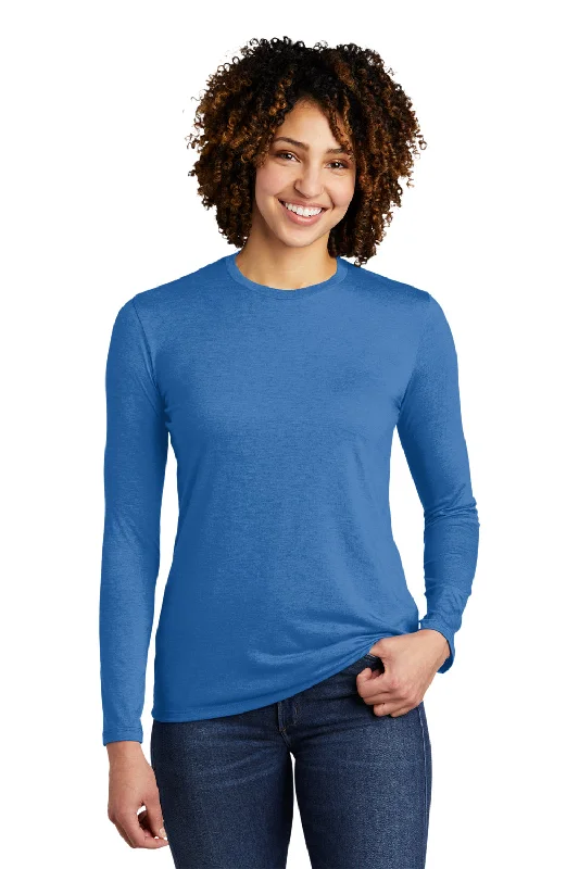 Light Dressing Allmade Womens Long Sleeve Crewneck T-Shirt - Azure Blue