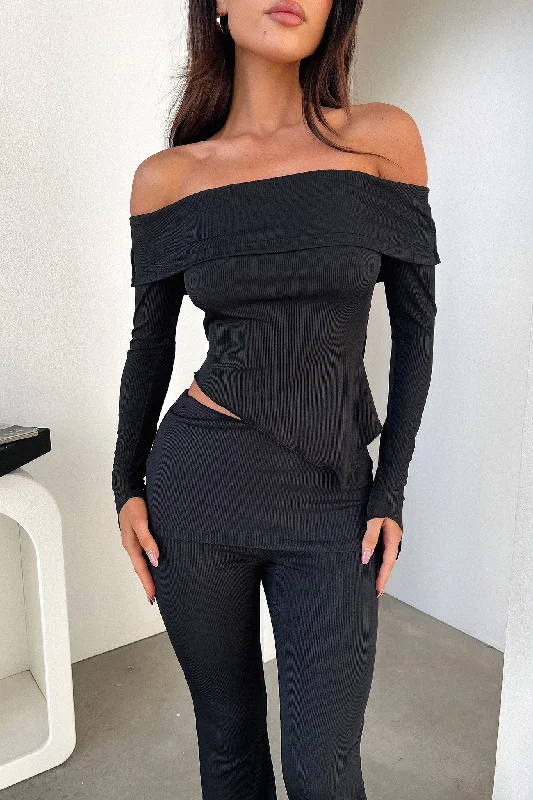 Luxury Temperament Aniston Top - Black