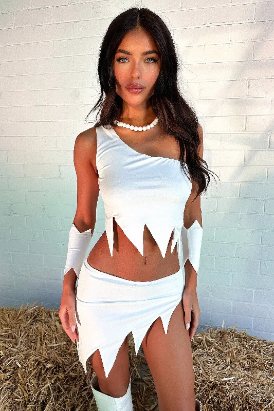 Comfy Chic Dino Skirt - White