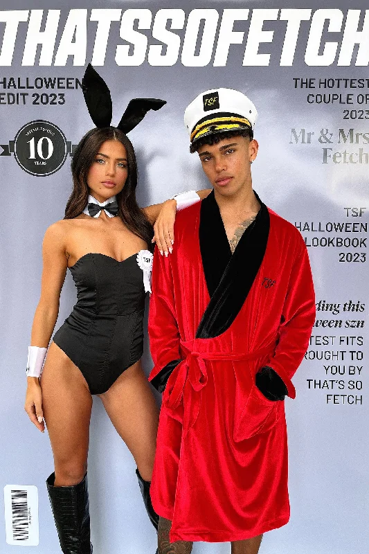 Soft Knitwear Hef Robe - Red