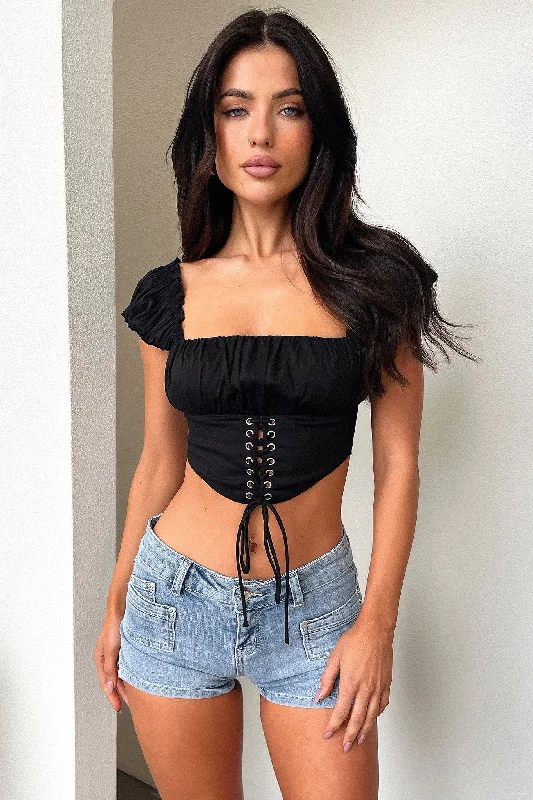 Boutique Recommendation Maci Crop - Black
