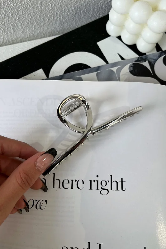 Simple Design Saira Claw Clip - Silver