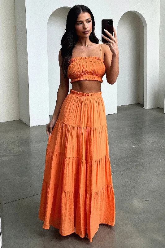 Daily Comfort Selina Maxi Skirt - Orange