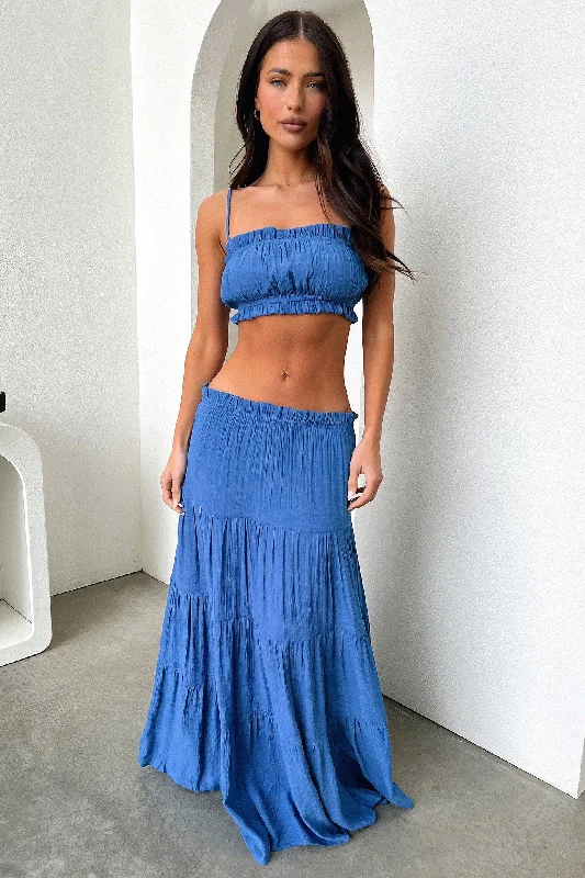 Lounge Wear Selina Maxi Skirt - Royal Blue