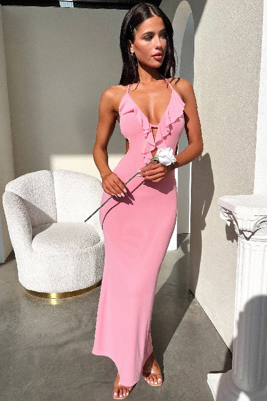 Tropical Style Zaric Maxi Dress - Pink