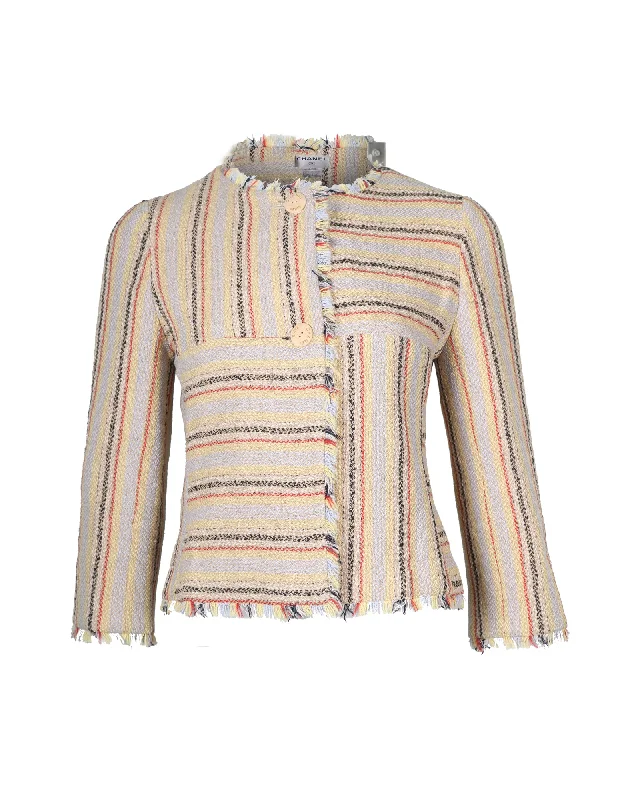 Knowledge And Elegance Chanel Vintage 2000 Striped Jacket in Multicolor Wool