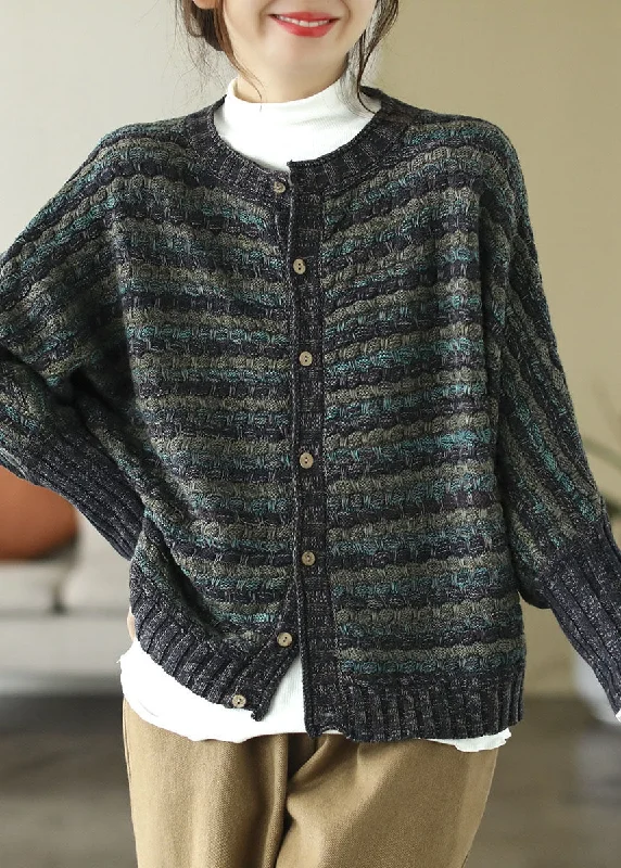 Celebrity Style Fine Green O-Neck Print Button Cotton Knit Sweaters Coats Long Sleeve Celebrity Style Fine Green O-Neck Print Button Cotton Knit Sweaters Coats Long Sleeve