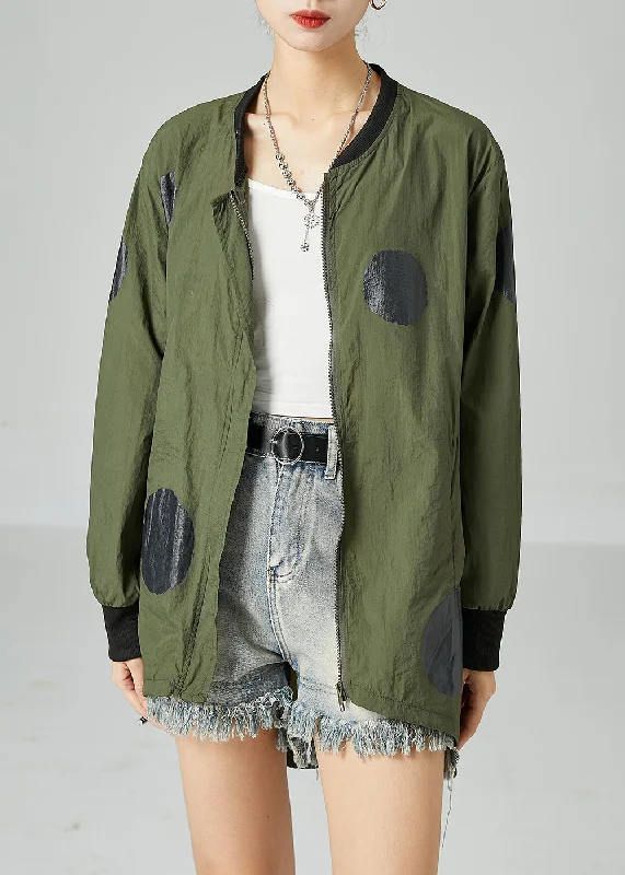 Easygoing Fashion French Army Green Oversized Patchwork Drawstring Silk Coats Spring Easygoing Fashion French Army Green Oversized Patchwork Drawstring Silk Coats Spring