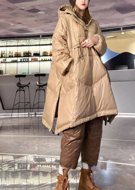 Body Design French Khaki Hooded Drawstring Duck Down Pullover Puffers Jackets Winter Body Design French Khaki Hooded Drawstring Duck Down Pullover Puffers Jackets Winter