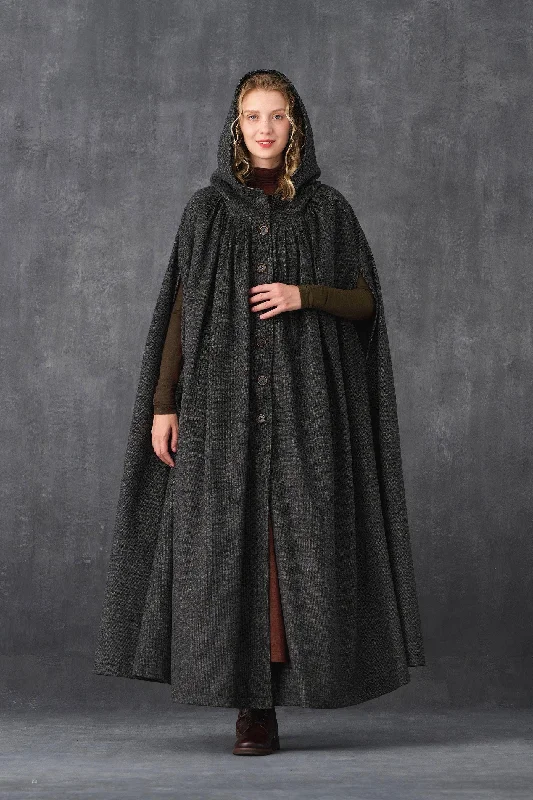 Light Comfort ARIEL 14 | HOODED WOOL CLOAK COAT