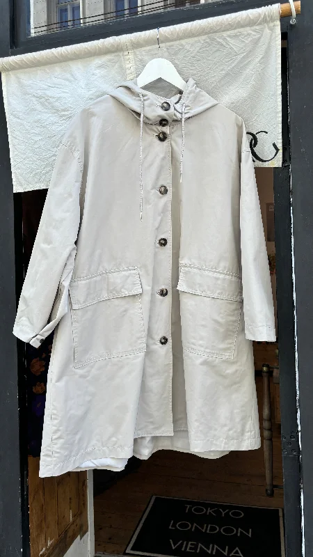 Trendy Comfort Hoody Front Button A-Line Coat