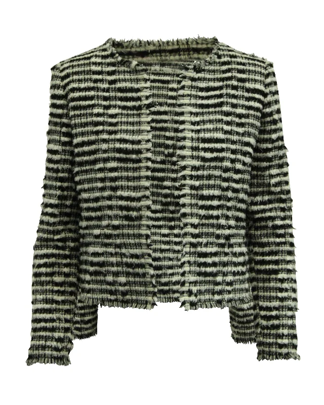 Fashion Innovation Iro Emotion Tweed Jacket in Black Wool