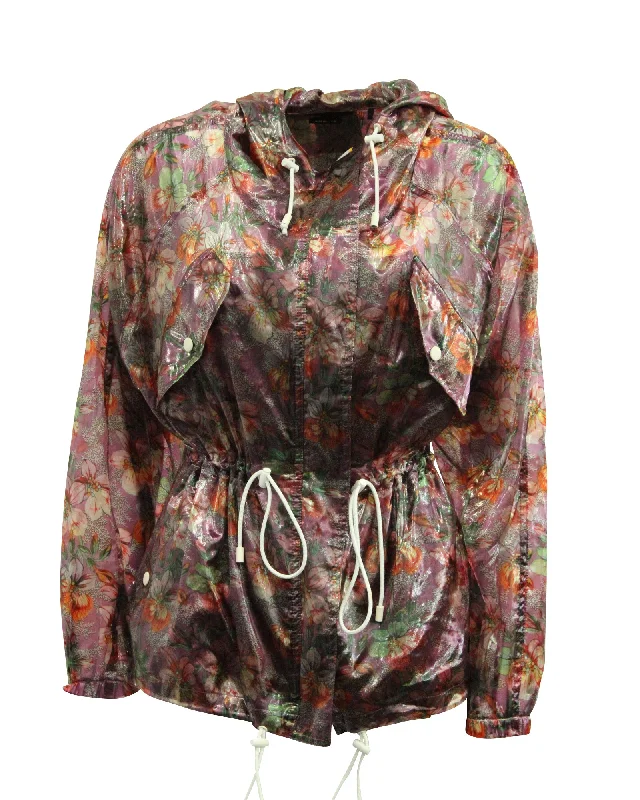 Comfortable Sweaters Isabel Marant Olaz Floral-Print Hooded Jacket in Multicolor Polyester
