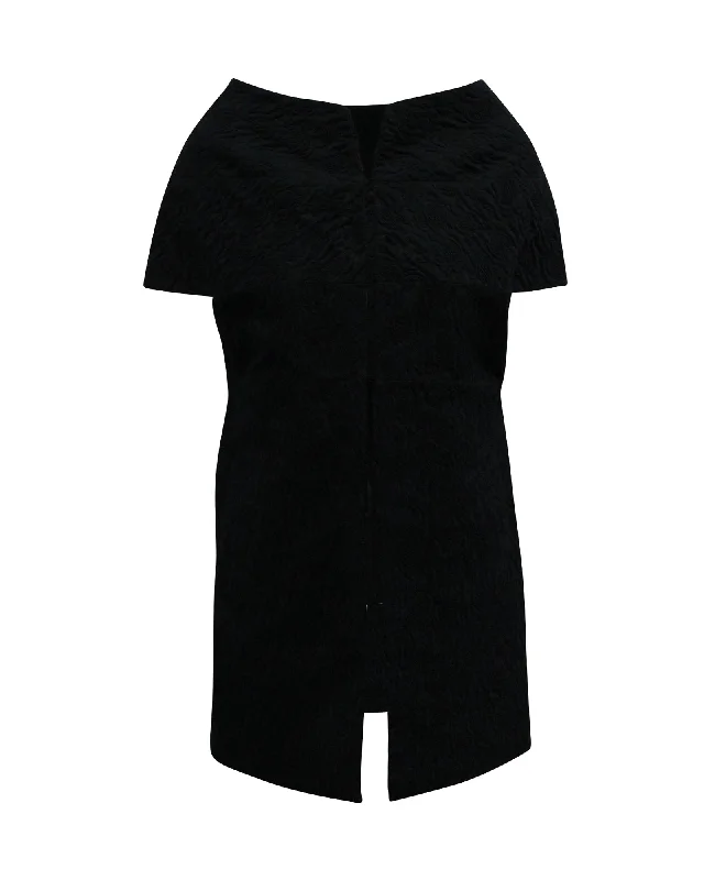 All-Day Outfits Marni Sleeveless Textured Coat in Navy Blue Wool