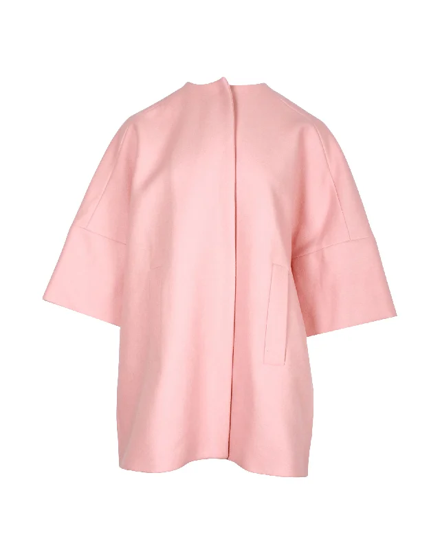 Minimalism MSGM Oversized Coat in Light Pink Virgin Wool