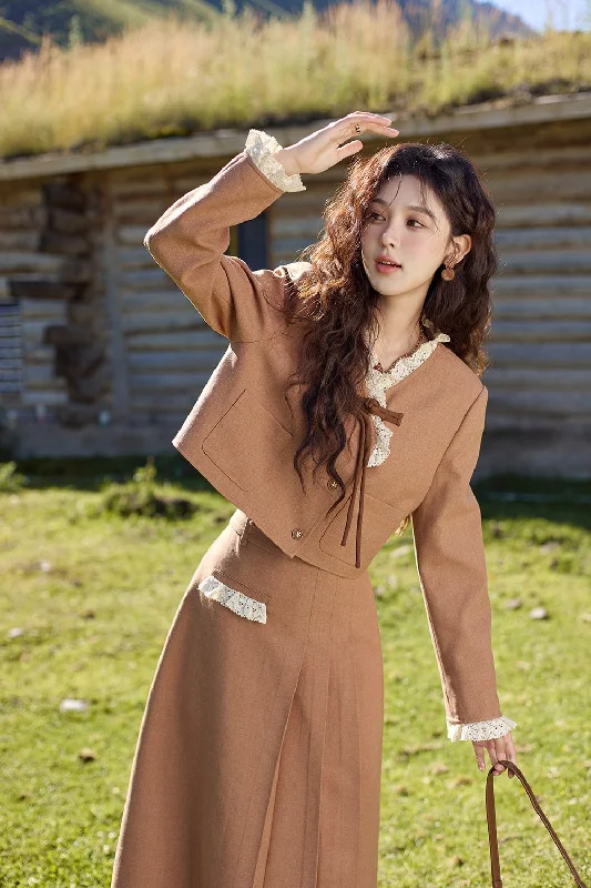 Relaxed Fit Coat and Skirt Set Separately Sold