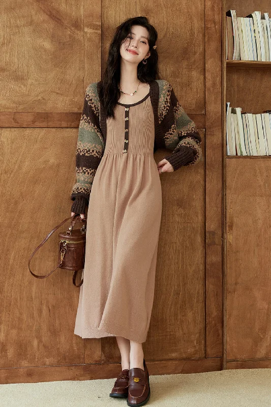 Luxury And Elegant Spaghetti Strap Dress and Coat Set Separately Sold