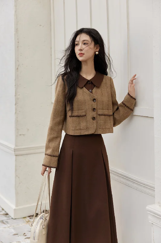 Slightly Flared Design Coat and Skirt Set Separately Sold