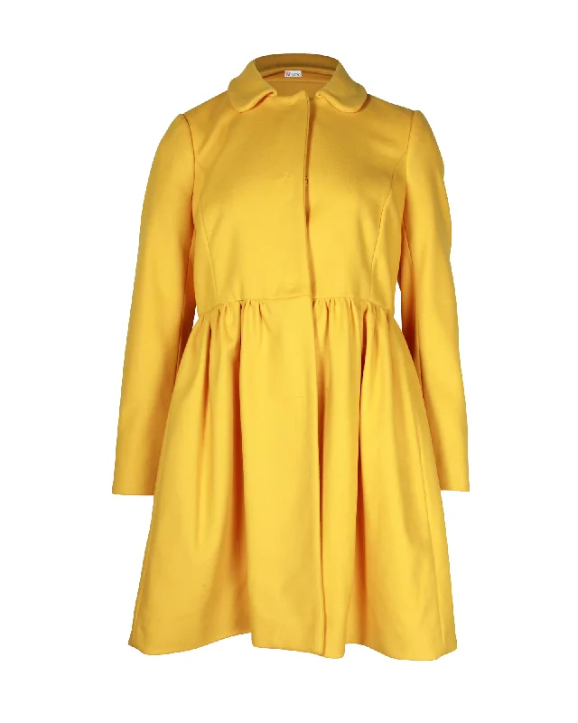 Soft Fashion Red Valentino Coat Dress in Yellow Wool