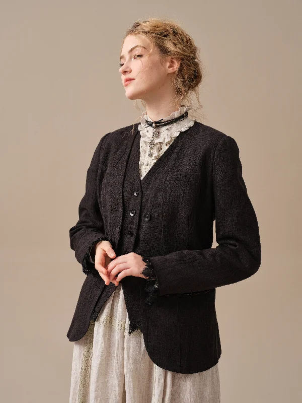 Mid-length Style Mae 30 | 100% Linen Jacket with Vest