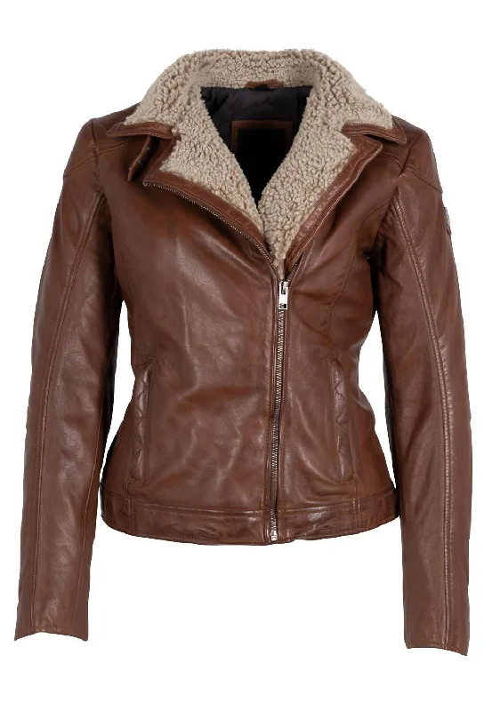 Lounge Wear Women's Jenja Leather Jacket In Cognac