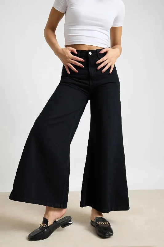 Celebrity Must-have Jet Black Flare Jeans