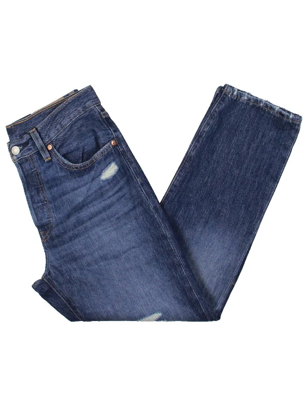 Body Design 501 Womens Denim Medium Wash Cropped Jeans